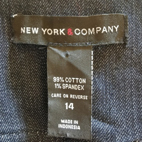 New York & Company Denim 3-Button Blazer Dark Wash - Sz 14 - Picture 6 of 6